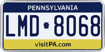 PA license plate LMD8068