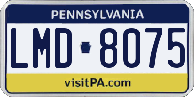 PA license plate LMD8075