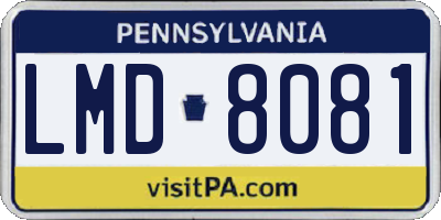 PA license plate LMD8081