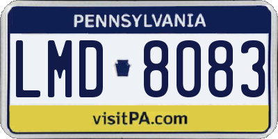 PA license plate LMD8083