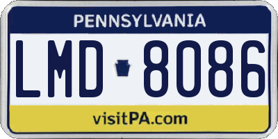 PA license plate LMD8086