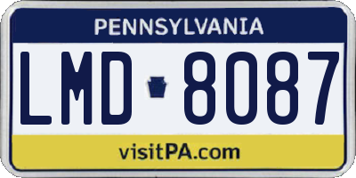 PA license plate LMD8087