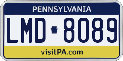 PA license plate LMD8089