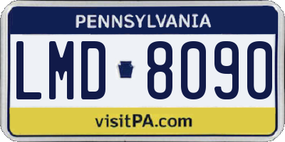 PA license plate LMD8090