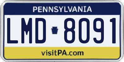 PA license plate LMD8091