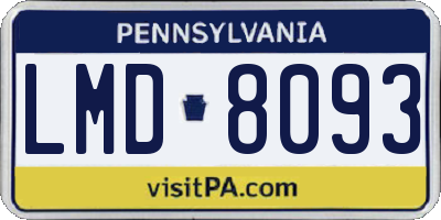 PA license plate LMD8093