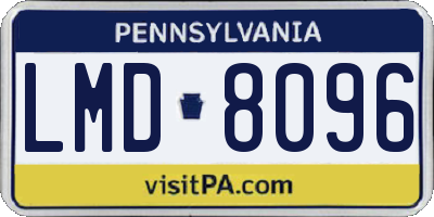 PA license plate LMD8096
