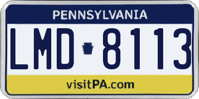 PA license plate LMD8113