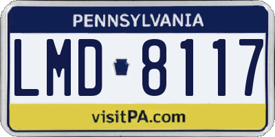 PA license plate LMD8117