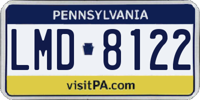 PA license plate LMD8122