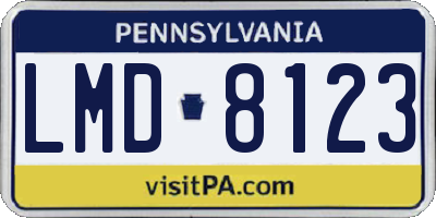 PA license plate LMD8123