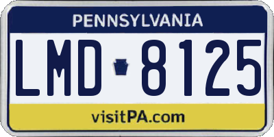 PA license plate LMD8125
