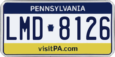 PA license plate LMD8126