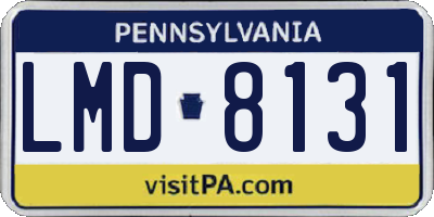 PA license plate LMD8131