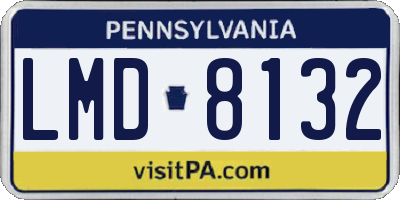 PA license plate LMD8132