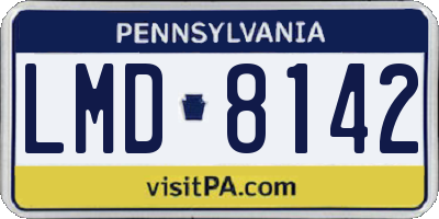 PA license plate LMD8142