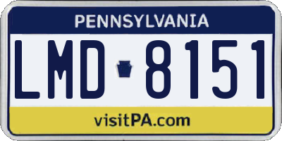 PA license plate LMD8151