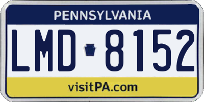 PA license plate LMD8152
