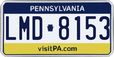PA license plate LMD8153