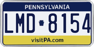 PA license plate LMD8154