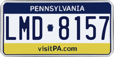PA license plate LMD8157