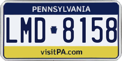 PA license plate LMD8158
