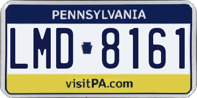 PA license plate LMD8161