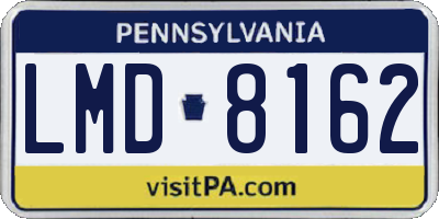 PA license plate LMD8162