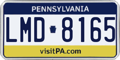 PA license plate LMD8165