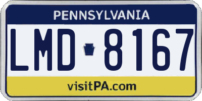 PA license plate LMD8167