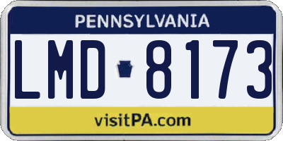 PA license plate LMD8173