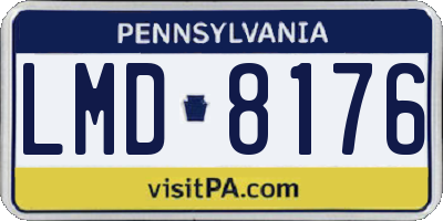 PA license plate LMD8176