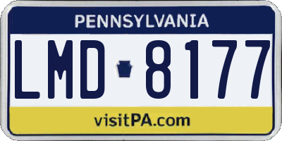 PA license plate LMD8177