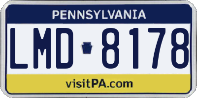 PA license plate LMD8178