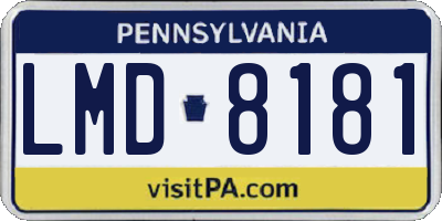 PA license plate LMD8181