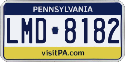 PA license plate LMD8182