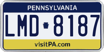 PA license plate LMD8187