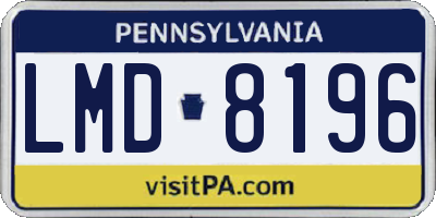 PA license plate LMD8196