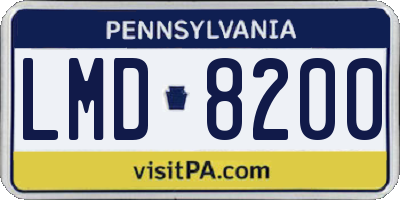 PA license plate LMD8200