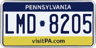 PA license plate LMD8205