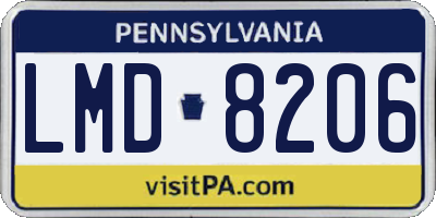 PA license plate LMD8206