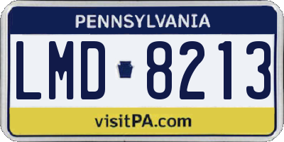 PA license plate LMD8213