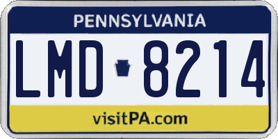 PA license plate LMD8214