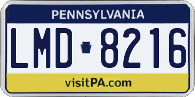 PA license plate LMD8216