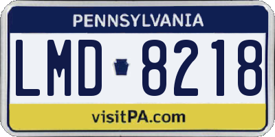 PA license plate LMD8218