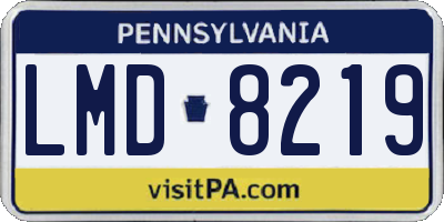 PA license plate LMD8219