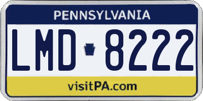 PA license plate LMD8222