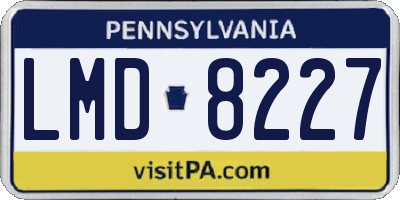 PA license plate LMD8227