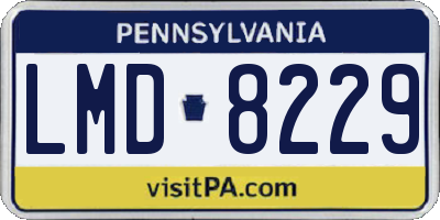PA license plate LMD8229