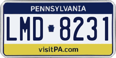 PA license plate LMD8231